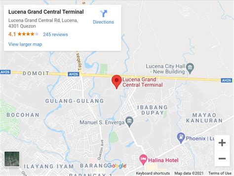 Map of Philhealth Insurance Corporation in Lucena Grand Central .